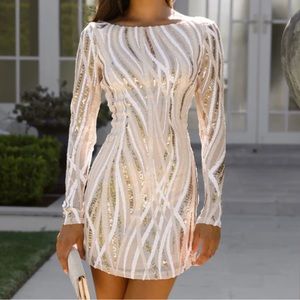 Gold Sequin Mini Dress